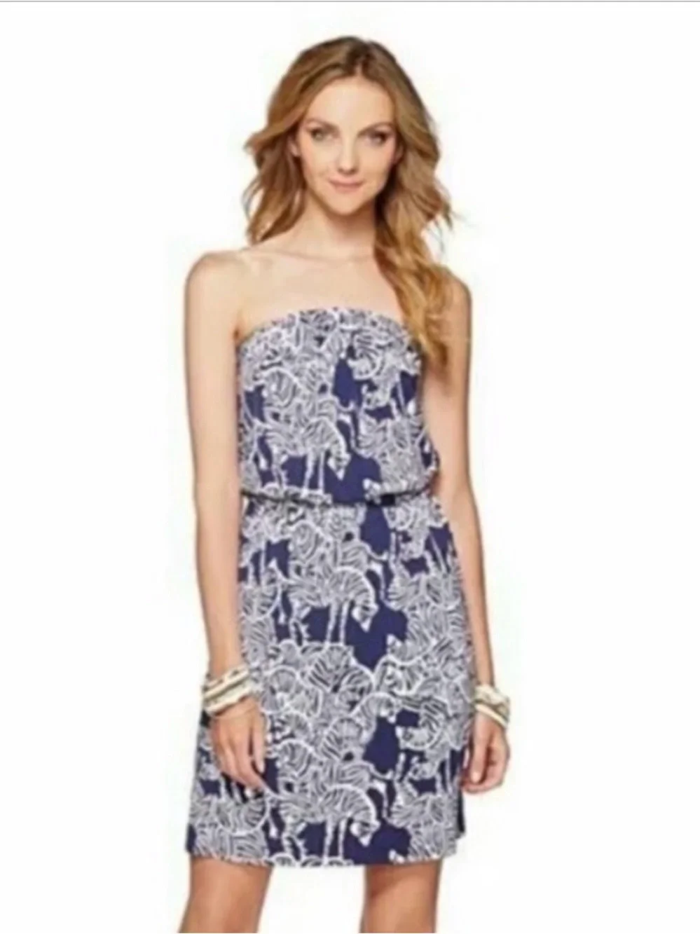 Lilly Pulitzer Matyson Strapless Mini Dress  Navy I Herd You Zebra Print Women S - Picture 14 of 14